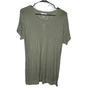 Christopher & Banks Women’s Short Sleeve Sweater Olive Green Size Medium NWT